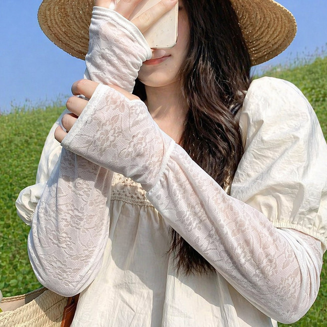 멀론 1+1 레이스 자외선차단 손등커버 여성 쿨 토시