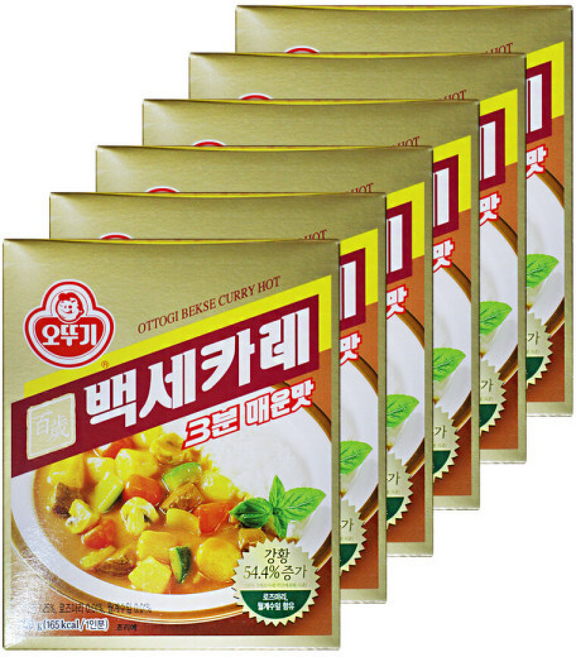 오뚜기 백세카레 3분 매운맛 간편식 3분카레, 6개, 200g