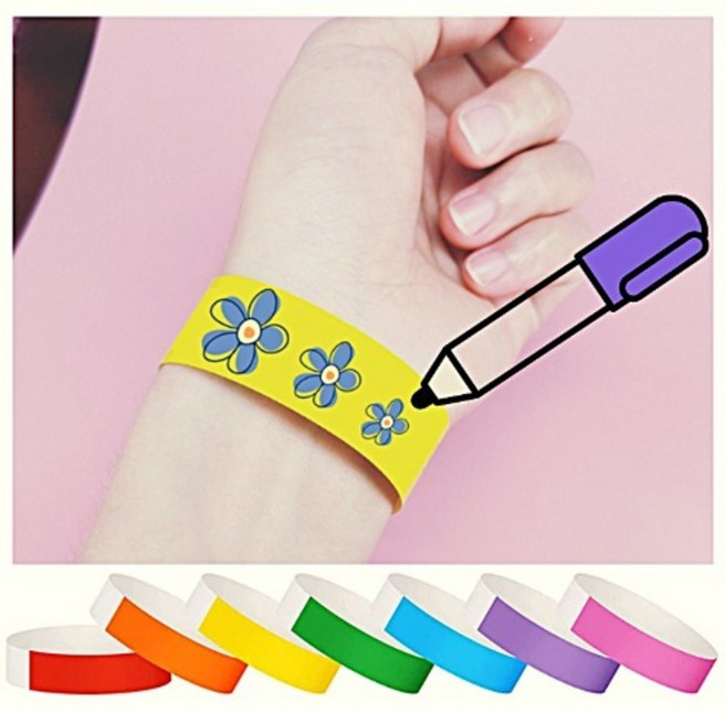 방수 종이 손목 밴드 입장 팔찌 띠 식별 공연 네임택 축제 행사 클럽 콘서트 워터밤, A레드