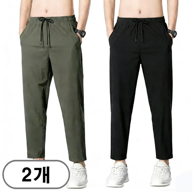 차쿠 남성 여름 슬랙스 아이스 바지 9부 쿨팬츠 1+1