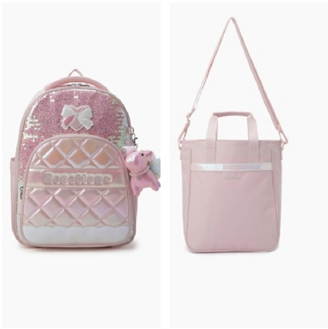 [AK수원점] [베네통 키즈] QCBG03611QCBG13611(PK)블링 엠보 책가방 세트