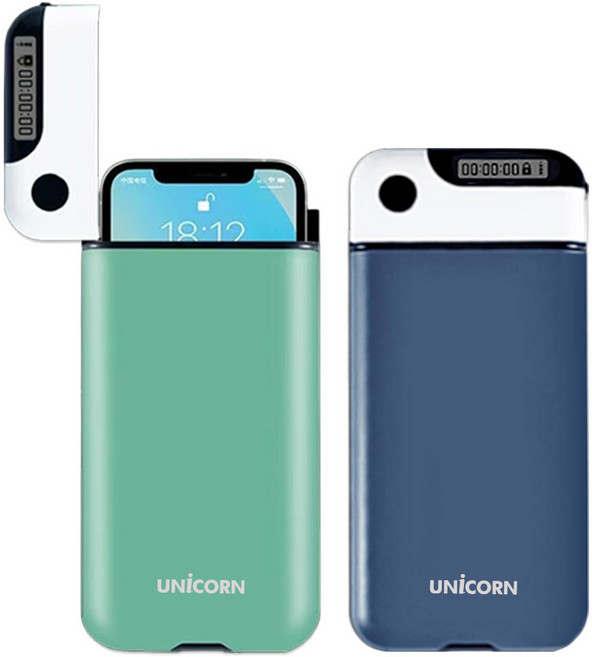 하이라이트 아이들 휴대폰 잠금 타이머 케이스, 1개, 블루