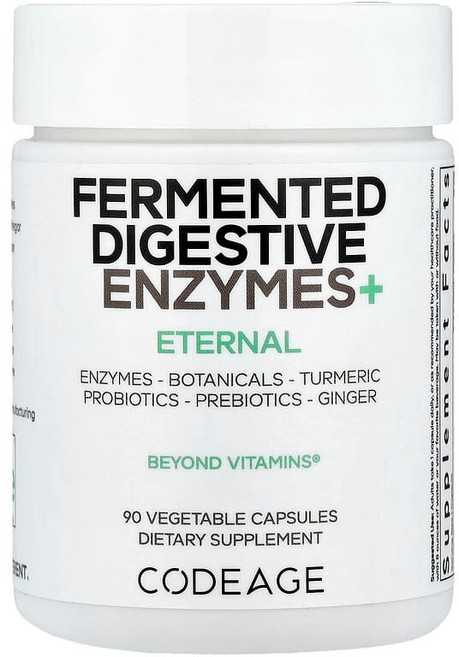 Codeage 발효 소화 효소+ 베지 캡슐 90정 AGE-00850, 90 개, 1개