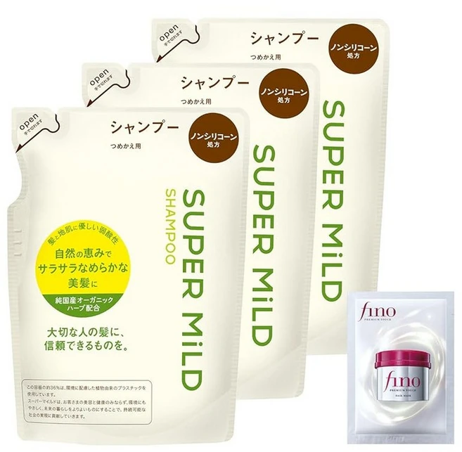 대량 구매 슈퍼 마일드 샴푸 리필×3+사은품 오가닉 허브 보송보송 매끈 머릿결 촉촉함 약산성 보습, 1개 - 쿠팡