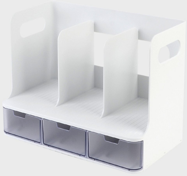 초초맛트 시스맥스 올리오 서랍3개 3단책꽂이 다용도서랍책꽂이, 화이트