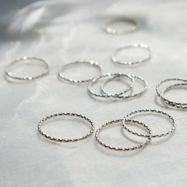 실반지 열송이반지 925반지 (1~25호)여리여리열송이레이어드 1.0mm 실반지은반지 jjc+1206jm