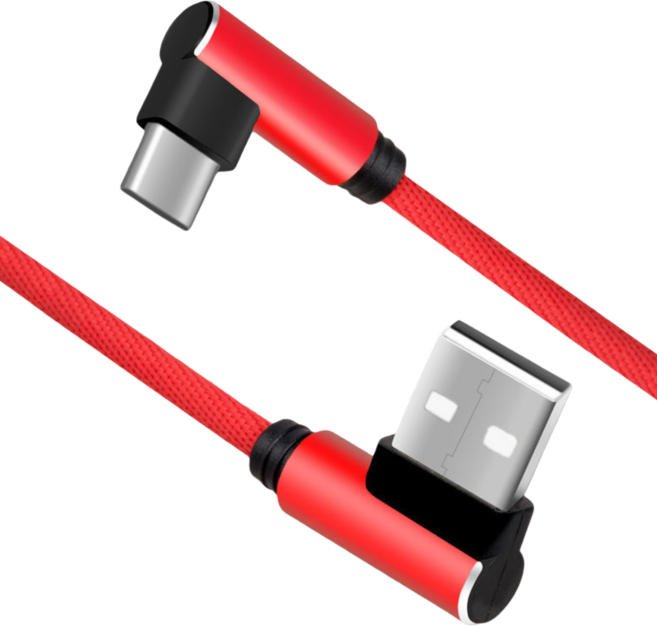天使網購 L型充電線 Type-c 快充充電線 數據線, 紅色,Type-c 0.25米, 1個, 0.25m
