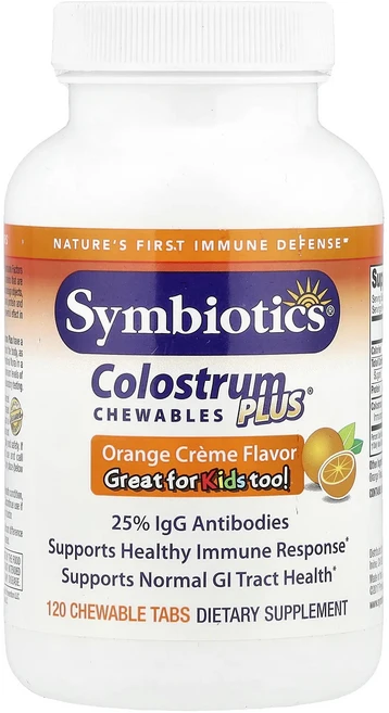 Symbiotics Colostrum Plus 오렌지 크림 츄어블 120정, SymbioticsColostrumPlus오렌지크림츄어, 1개 - 쿠팡