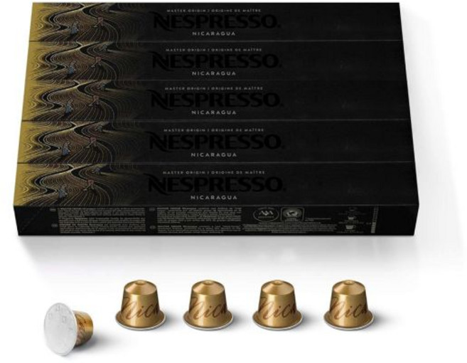 Nespresso 에티오피아 커피 네스프레소 캡슐 라인 마스터 오리진 연한 로스트 50개, Nicaragua Master Origin, 10개입 (5팩)