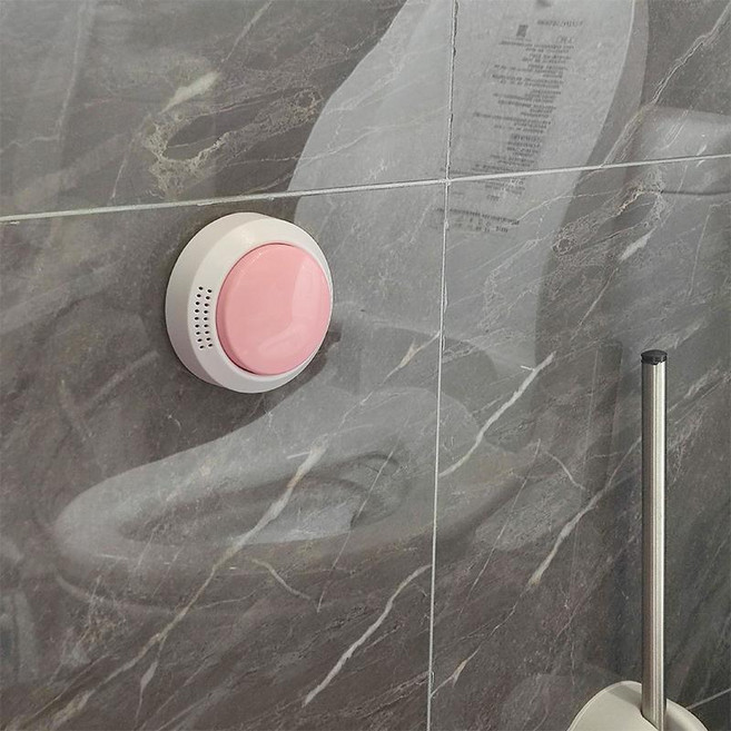 화장실 매너벨 집들이선물 욕실 물소리벨 센스벨 프라이버시 에티켓벨 음악 신혼부부 변기 방수, 3M 접착 뒷면_배터리 포함_핑크, 1개