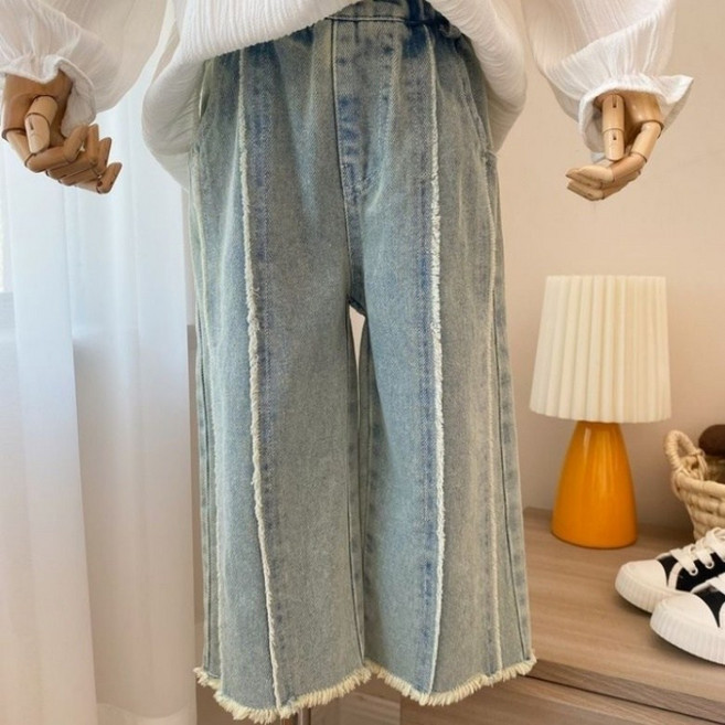 구빠방 아동 스트레이트 수술 밴딩 청바지