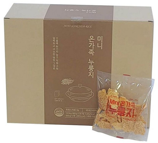 온가족 누룽지 미니 60g x 30 reo+392rk, 30개