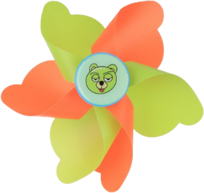 [나르고] 킥보드 바람개비 기둥형 핸들형, 1개, 곰돌이