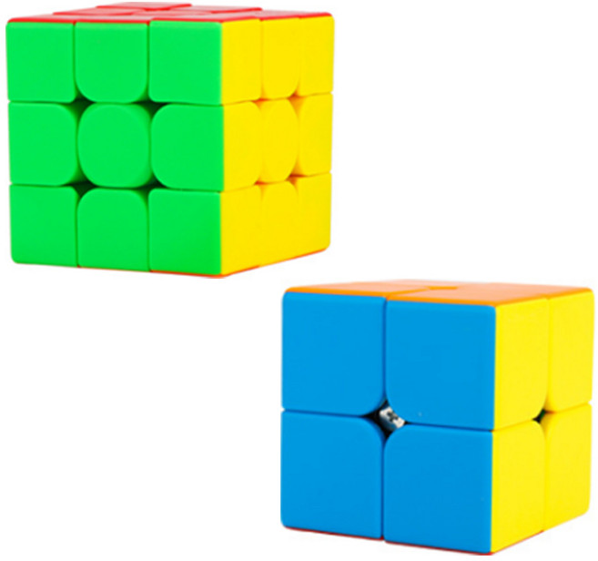 1+1 파스텔 큐브 3x3 2x2 세트 333 222 3*3 퍼즐, R69061B(레인보우1+1, 1개