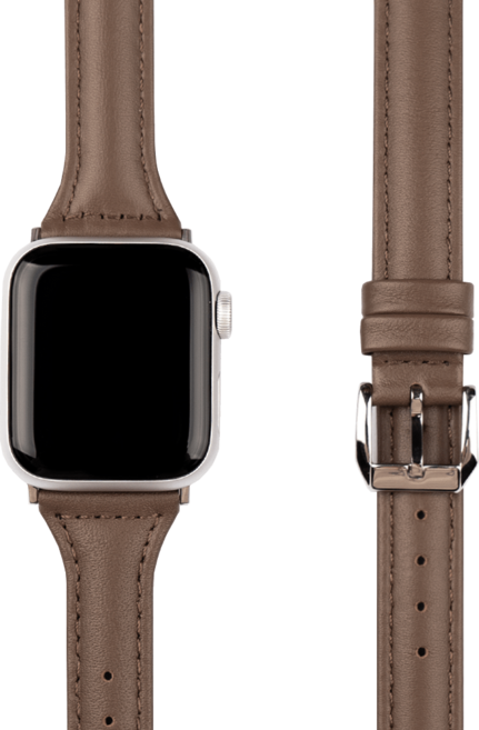 모할랩 애플워치 호환 슬림 가죽 버클 스트랩 + 보호필름, 01코코아, 44mm, 블루투스