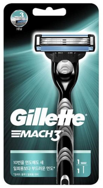 질레트 마하3 면도기 핸들1입 +면도날 1입 3중날, 1개입, 1개