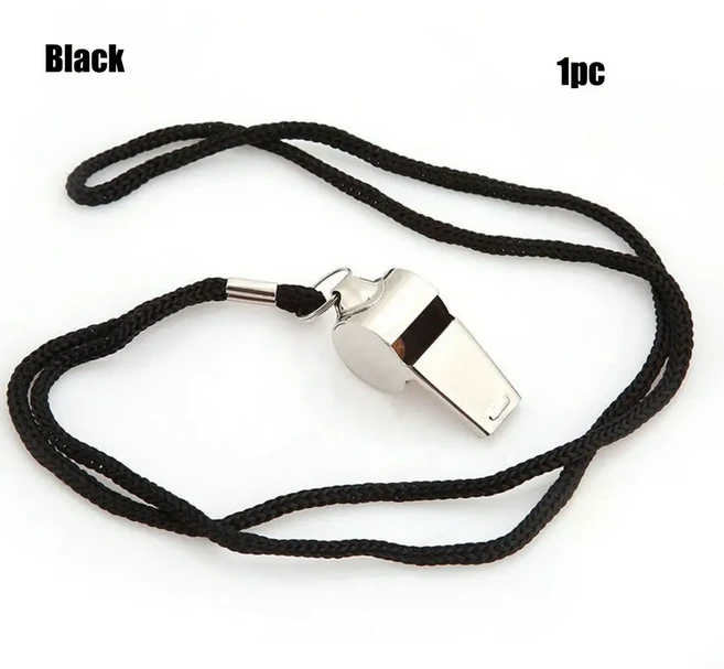 블랙/옐로우 로프 치어 리더 도구 금속 휘파람 스테인레스 스틸 뜨거운 스포츠 럭비, 04 Black, 1개