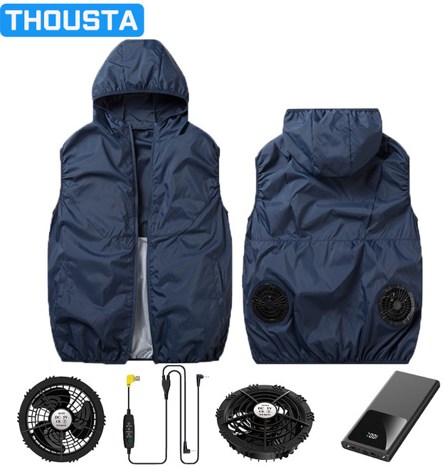 THOUSTA 여름 아이스 얼음 선풍기 조끼 쿨링 에어컨 냉풍 작업복