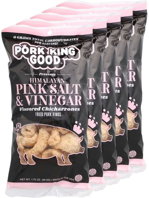포크 킹 굿 치차론 히말라야 핑크 솔트 식초 맛 49.5g 5개 돼지껍데기 과자