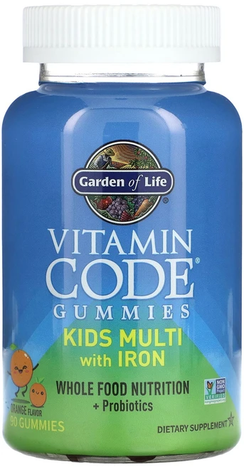 Garden of Life Vitamin Code 구미젤리 키즈 멀티 철분 함유 오렌지 구미젤리 90개, GardenofLifeVitaminCode구미젤리키즈멀, 1개, 90정 - 쿠팡