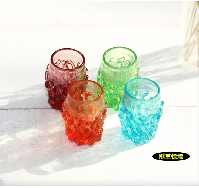 迷你仿真 4色 水杯 杯子 茶杯 透明杯 D393 BJD 袖珍 食玩 微縮場景 微景觀 模型 隨草憶境, 1個, 單杯入（款式隨機，不重覆，下標4發成套）