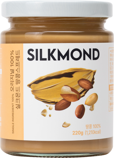 실크몬드 땅콩버터 100% 오리지널 무첨가 피넛버터, 1개, 220g