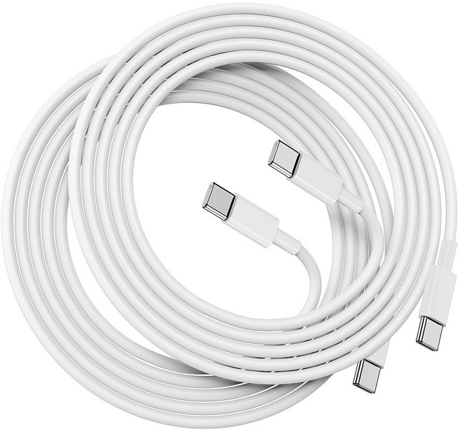 루미아코어 60W 아이폰 초고속 ctoc 타입 고속 충전기 케이블, 2개, 화이트, 3m