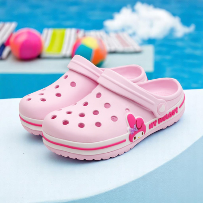 산리오 마이멜로디 EVA 여아 샌들 경량 발편한 미끄럼 방지 캐릭터 어린이 키즈 여름 핑크