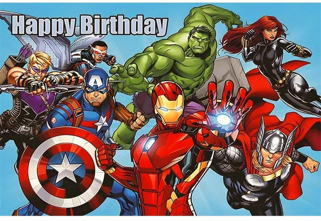 캡틴 아메리카 생일 장식 배너 퍼스트 어벤저 파티 슈퍼 히어로 만화 피규어 사진 배경, 1개, 31. NO 30 / F. 180x120cm