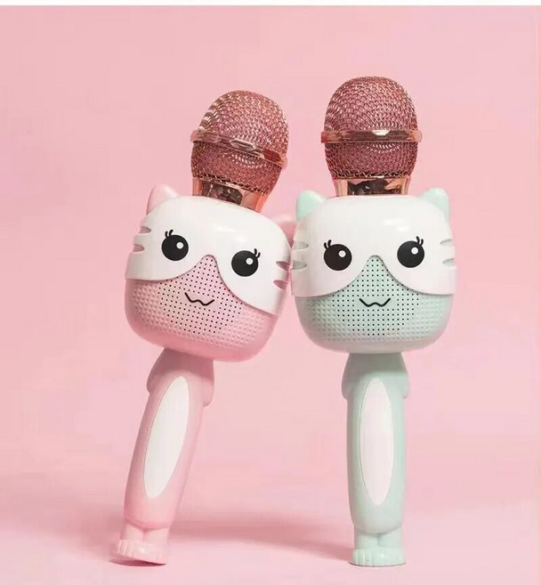 휴대용 무선 블루투스 가라오케 마이크 장난감 성인 생일 파티 선물 (파란색 및 핑크) 가족 KTV (파란색), 01=Micpinkforkids, 2.Mic pink for kids