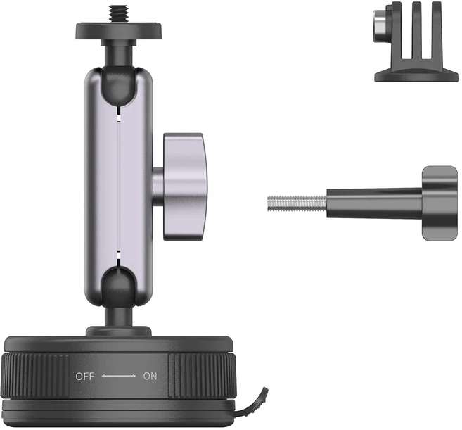 고프로 차량용 흡착컵 홀더 360 ° DJI OSMO SJCAM 액션 카메라용 자동차 유리 마운트 회전, 01 검정색