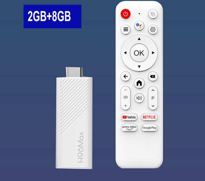 스틱D 안드로이드 TV 스틱 H96 MAX Allwinner H313 4K HDR 2.4G 5G wifi6 8GB 16GB Goolge 음성 리모컨, 04 2GB 8GB