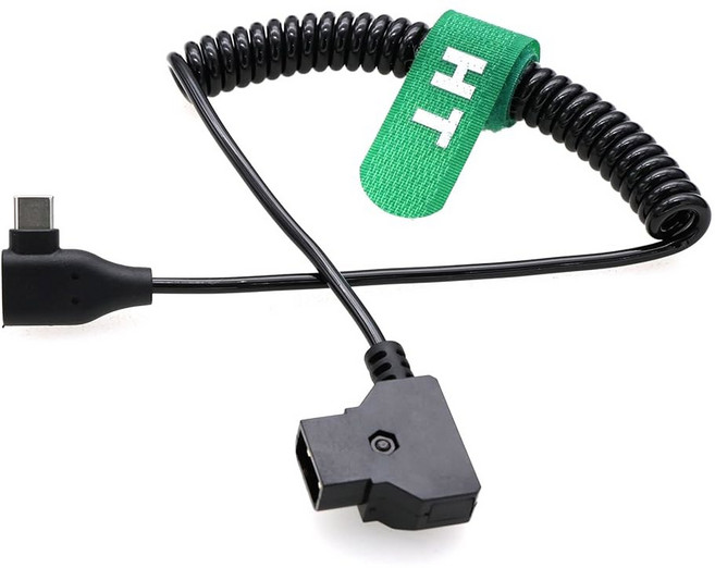 HangTon DJI SDR 트랜스미션 RX TX 및 포커스 프로 모터용 전원 케이블 Tilta Nucleus Nano2 무선 포커스 모터 D-탭 to USB-C 90도 코, D-탭에서 L자형 USB C, 코일 40cm-70cm, 1개