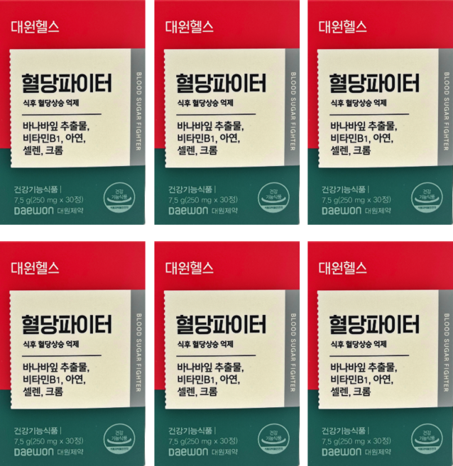[본사직영] 대원제약 대원헬스 혈당파이터 바나바잎추출물, 6박스, 30정