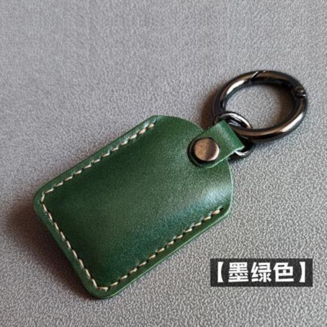 NFC牛皮智能門禁卡套真皮鑰匙扣, 1個, 墨綠色, 墨綠色