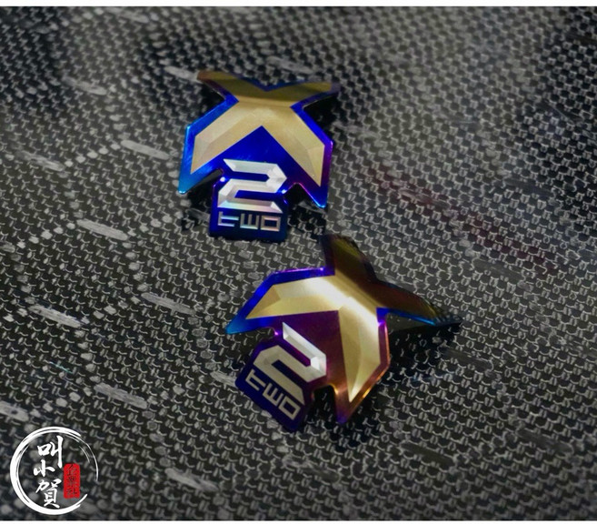 鯊魚工廠 X2 後避震 氣瓶貼紙 鈦片, 1個, X2-DT躺平/單入販售