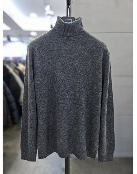 바쏘옴므 세이브존03 남자 그레이 목티 울 니트 폴라티 WSATZ4WN95A