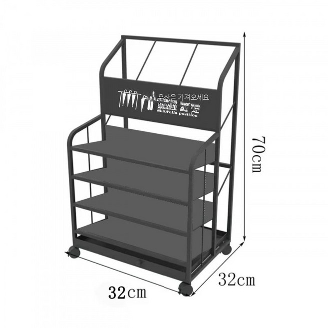 우산 거치대 진열대 매장용 판매대 업소용 수납 스탠드 꽂이, J_블랙 소형 업그레이드 선반, 1개