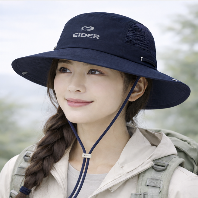 아이더 등산모자 버킷햇 남녀공용 캠핑 차양모자 자외선차단 여름모자, 네이비
