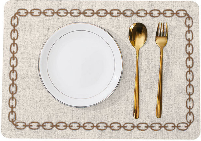 지안홈데코 클래식 가죽 방수 식탁매트 플레이팅매트, 직사각귀리, 1개