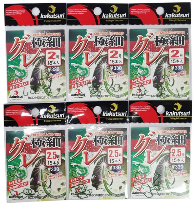 카쿠쯔리극세구레(1팩-6봉) 구레바늘 파래새우전용바늘 벵에돔 뱅애돔 녹색바늘 이소애비 크릴바늘, 1개