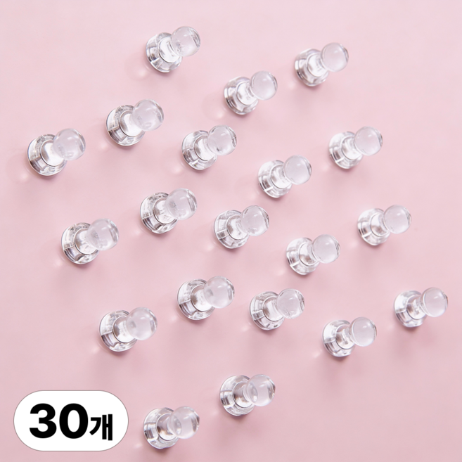 레츠굿 초강력 네오디움 크리스탈 도장 자석, 30개, 투명