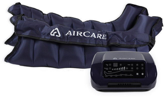 AirCare 氣壓式按摩器 肢體循環機 淋巴循環機 運動按摩器, 插電版標配(腿+主機), 深藍