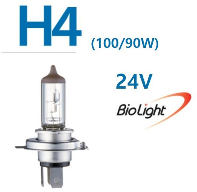 지노기업/24V H4/국내생산/BIO/전조등/화물차/트럭/75/70W/100/90W/마이티/만트럭/구형트럭/수입트럭, 24V BIO H4(100/90W), 1개