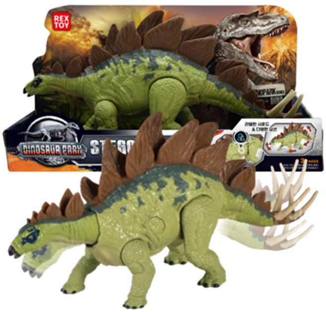 씽크토이 다이노파크 스테고사우루스 리얼 사운드 공룡 작동완구 장난감, 1개