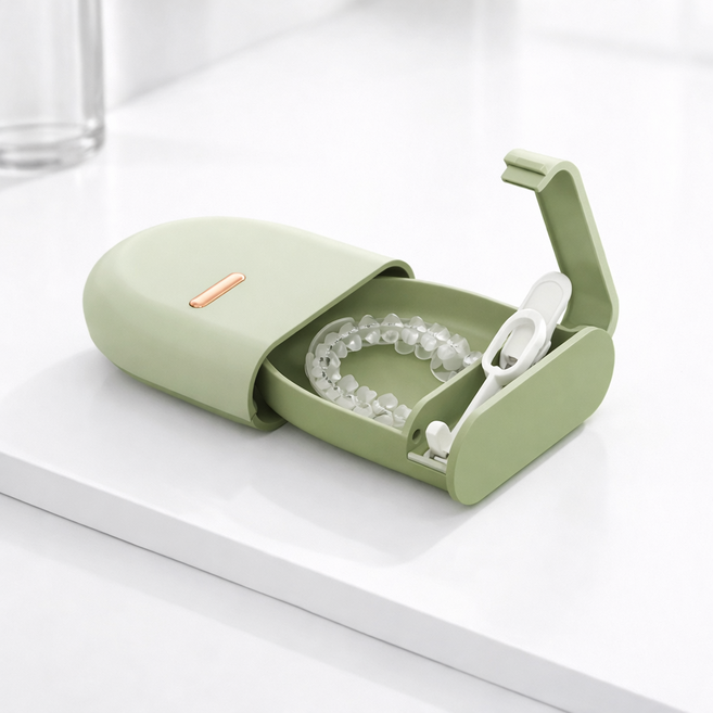 보넬티 휴대용 간편보관 교정기 케이스, 그린, 1개