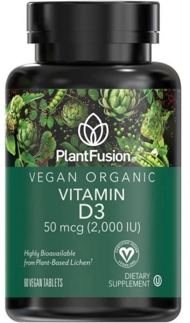 비타민D 플랜트퓨전 비건 비타민 D3 2000비타민 식물성 이끼에서 추출 60알, D3 2000 IU, 1개, 60정 - 쿠팡
