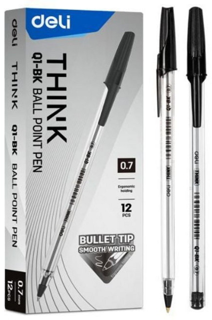 샤프 투명바디 볼펜 0 흑 EQ1 7mm 24개