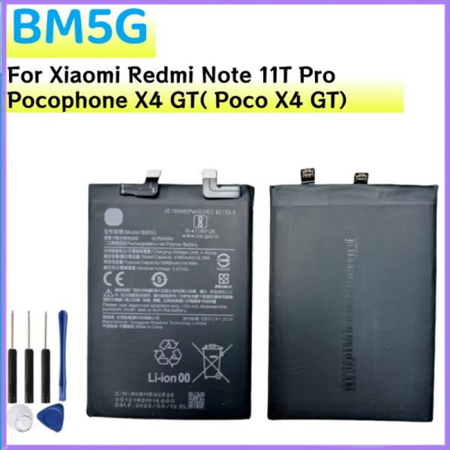 POCO X4 GT용 새 BM5G 배터리 Redmi Note11T Pro(중국)용 + 도구, 1개, 기타