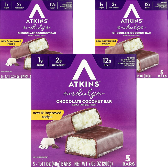 ATKINS Advantage Bar 巧克力椰子, 200g, 3個